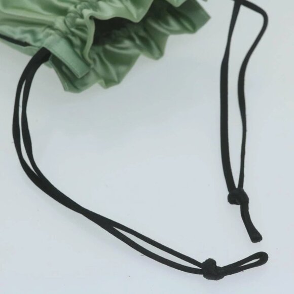 PRADA Drawstring Pouch Pouch Satin Green Auth 65661V - Picture 7 of 15